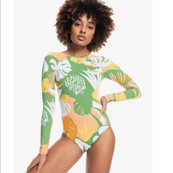 Roxy Other - NWT ROXY Wild Flowers Long Sleeve UPF 50 One Piece Swimsuit S